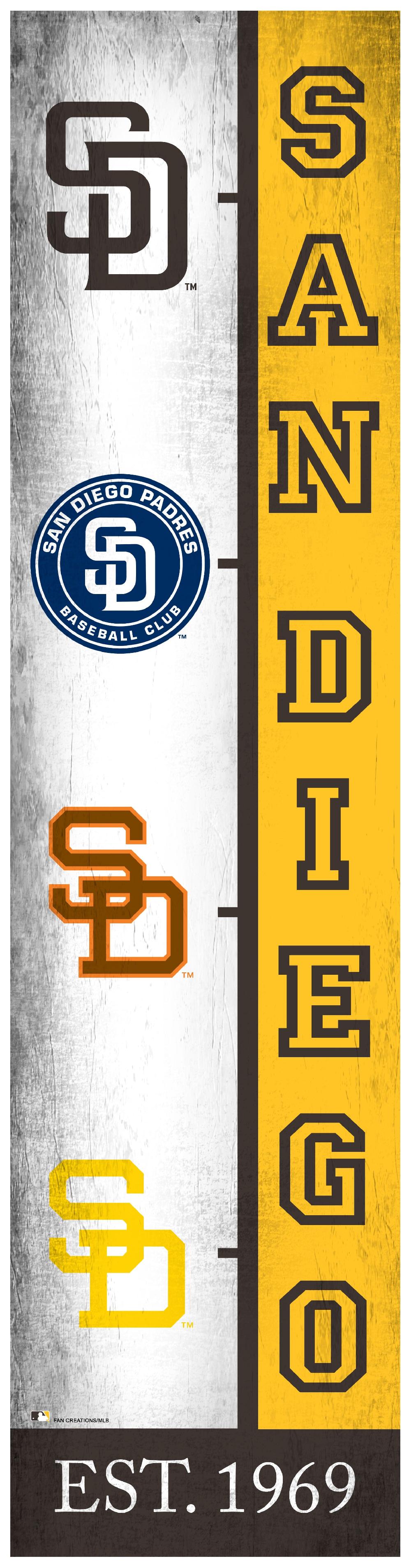 fan creations San Diego Padres Team Logo Progression 6x24