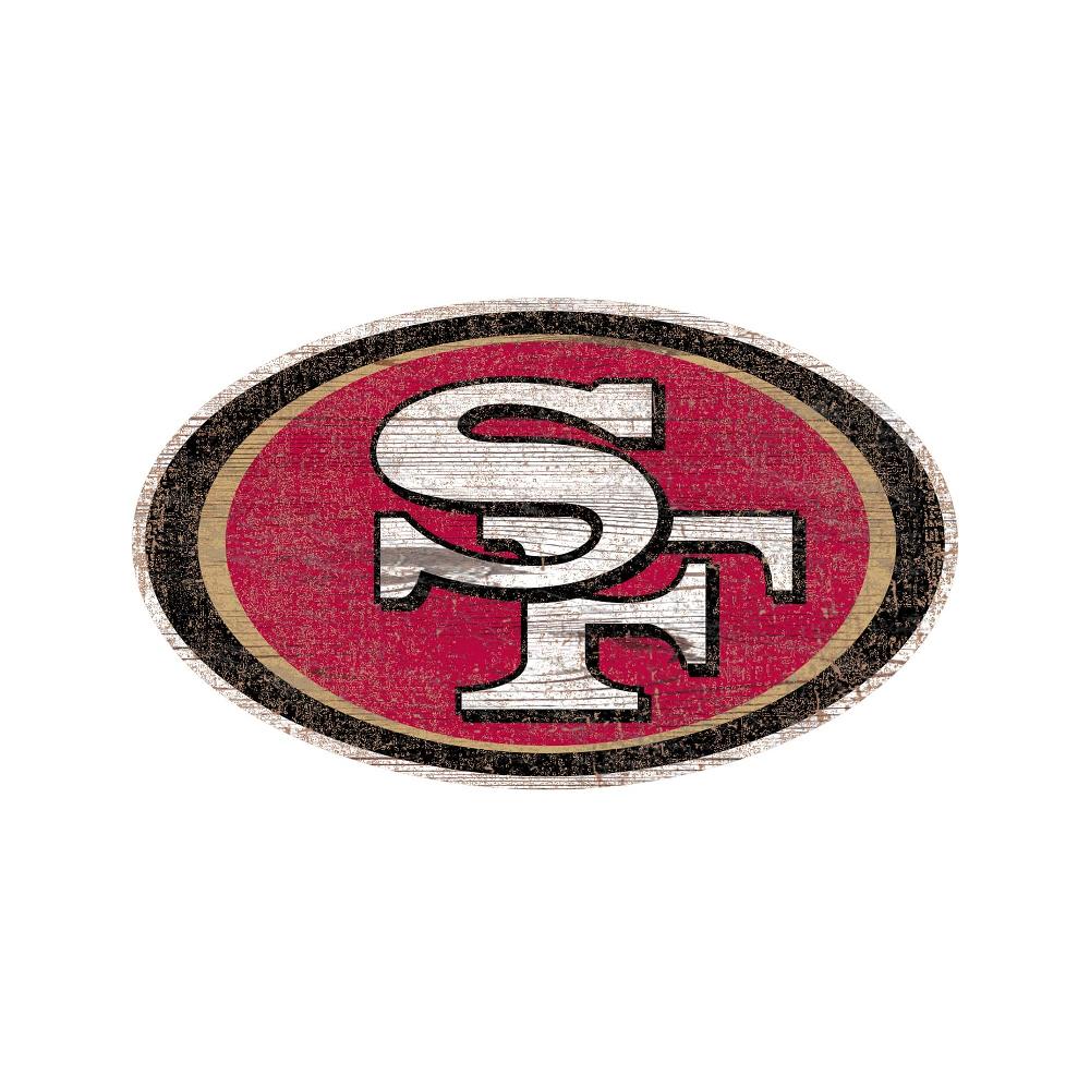 fan creations San Francisco 49ers Distressed Logo Cutout Sign