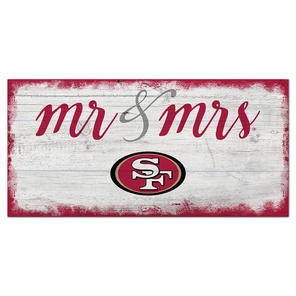 fan creations San Francisco 49ers Script Mr & Mrs 6x12 Sign