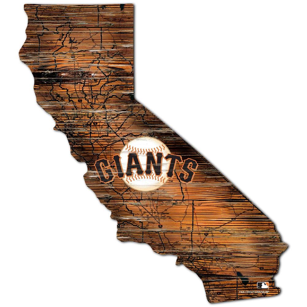 fan creations San Francisco Giants Distressed State With Logo Sign
