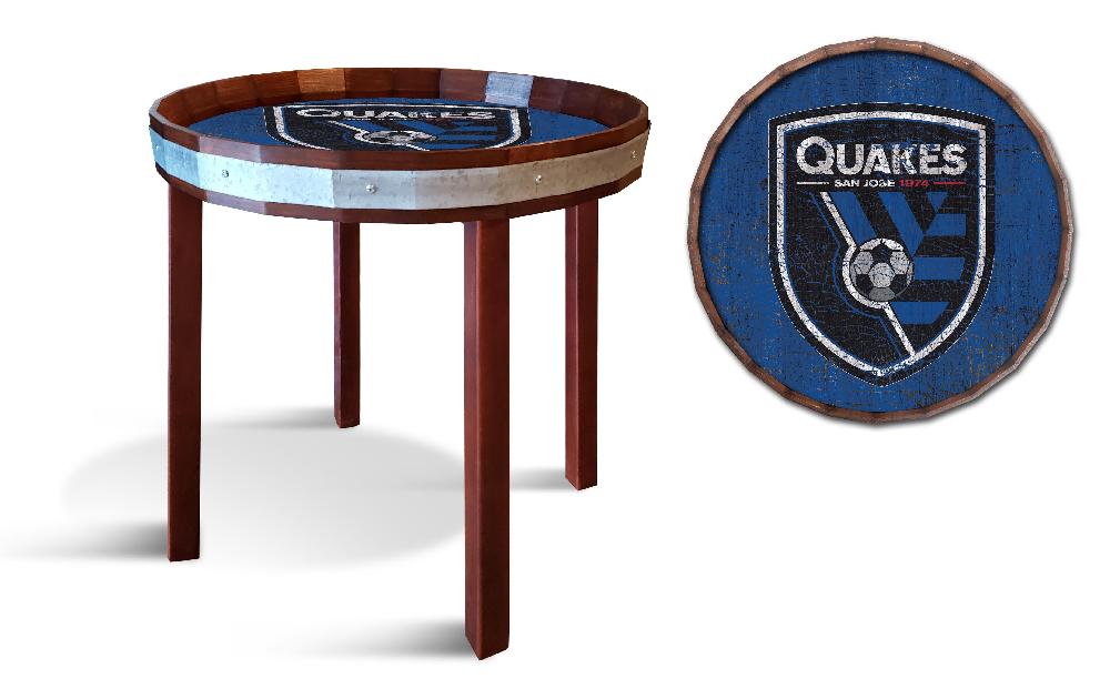 fan creations San Jose Earthquakes Barrel Top Side Table
