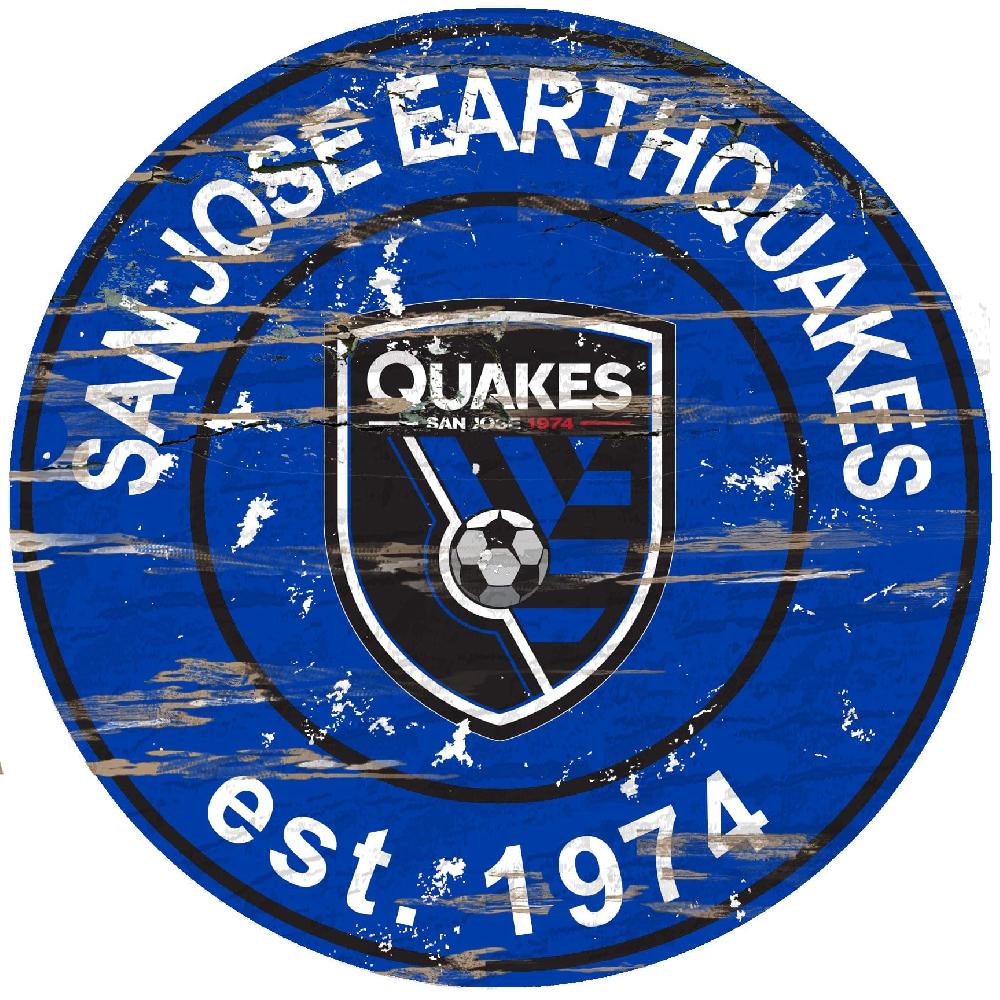 fan creations San Jose Earthquakes Distressed 24" Circle