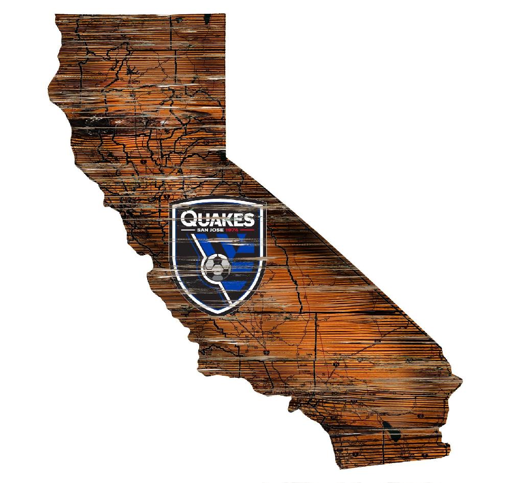 fan creations San Jose Earthquakes Distressed State With Logo Sign