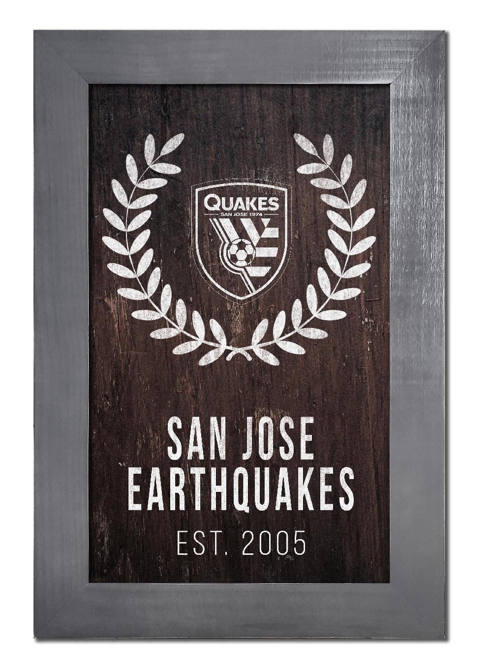 fan creations San Jose Earthquakes Laurel Wreath 11x19 Framed