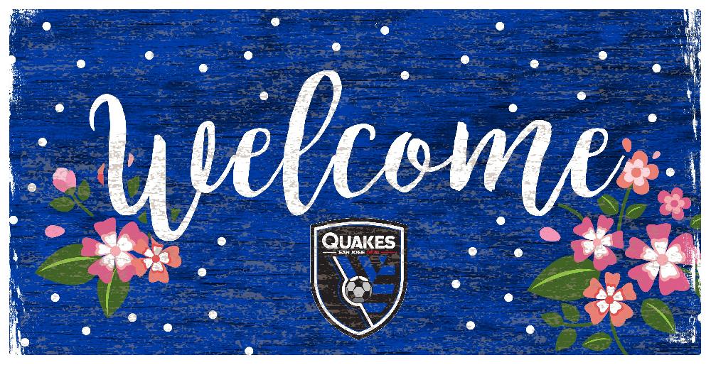 fan creations San Jose Earthquakes Welcome Floral 6x12 Sign
