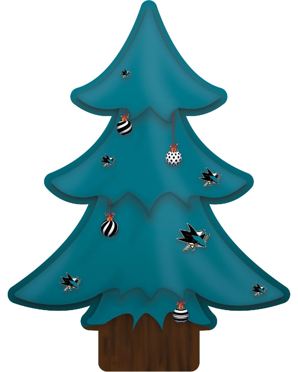 fan creations San Jose Sharks Team Color Desktop Tree 12in