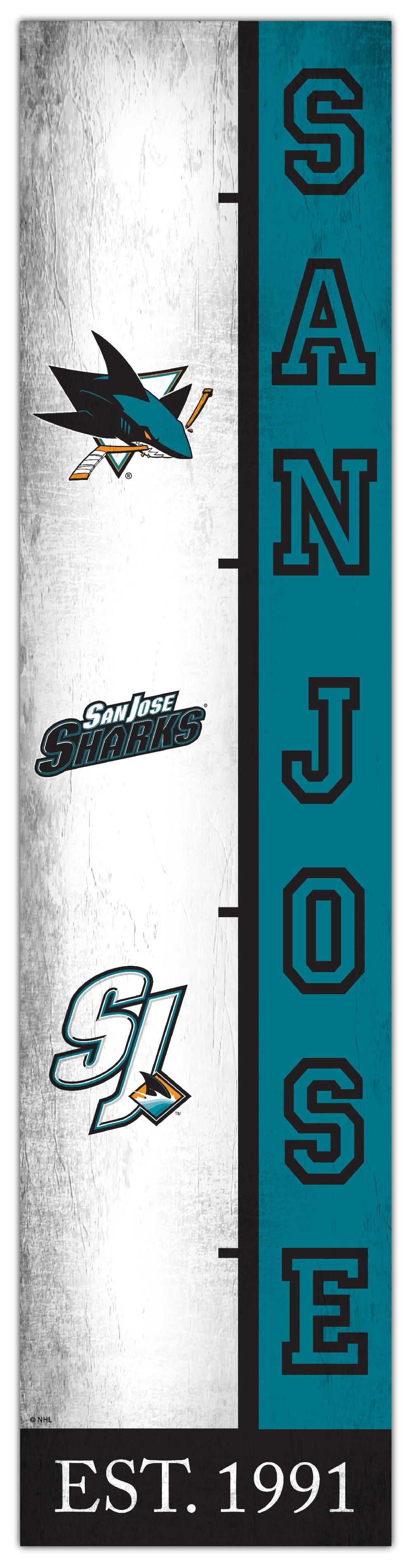 fan creations San Jose Sharks Team Logo Progression 6x24
