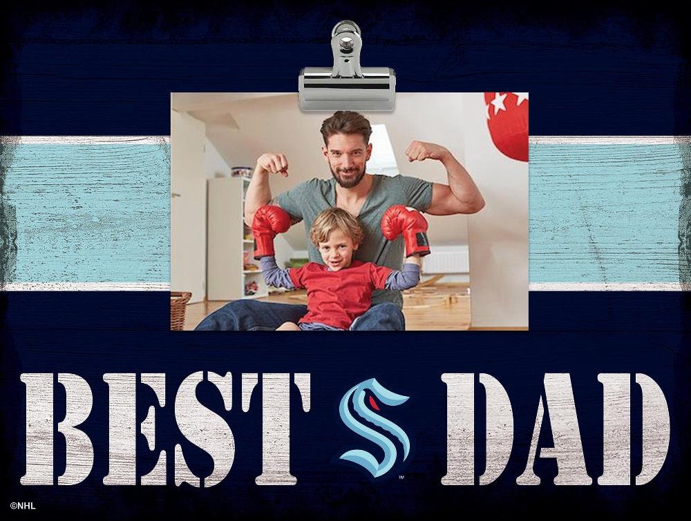 fan creations Seattle Kraken Best Dad With Stripe Clip Frame