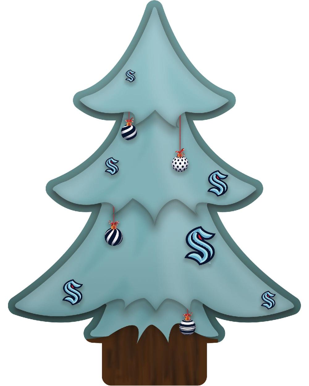 fan creations Seattle Kraken Team Color Desktop Tree 12in