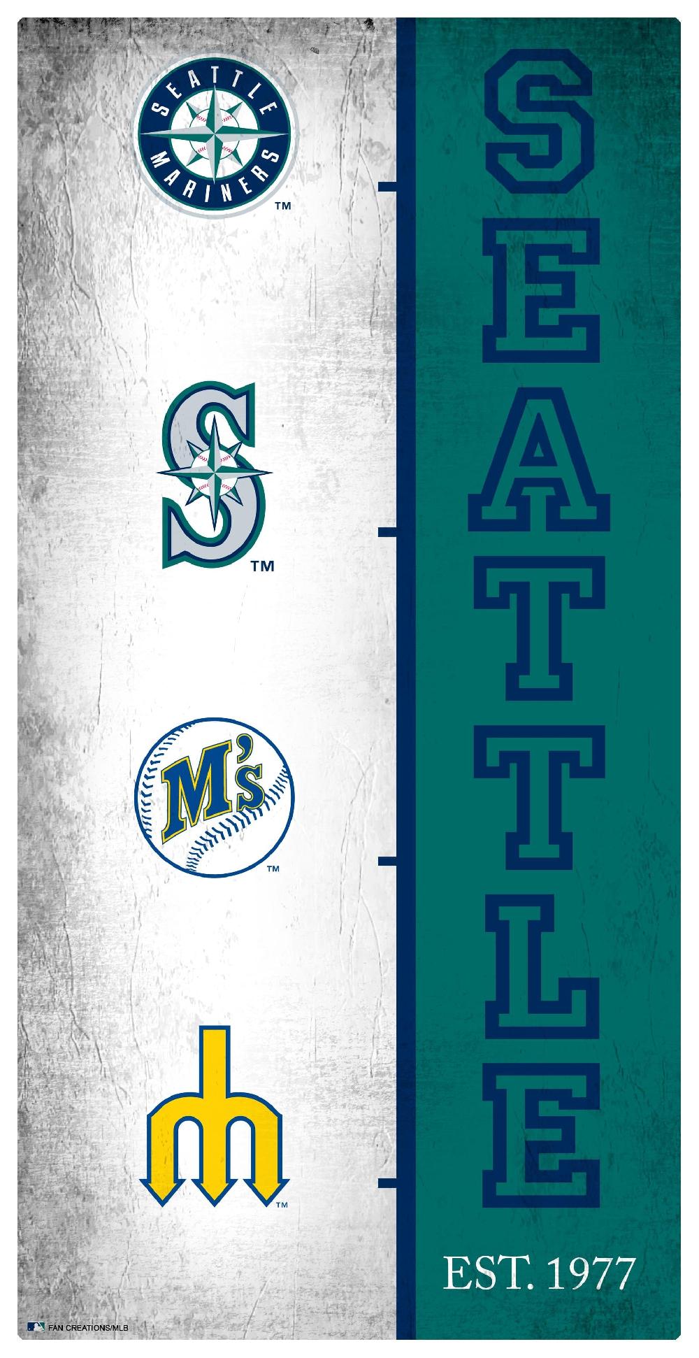 fan creations Seattle Mariners Team Logo Progression 6x12
