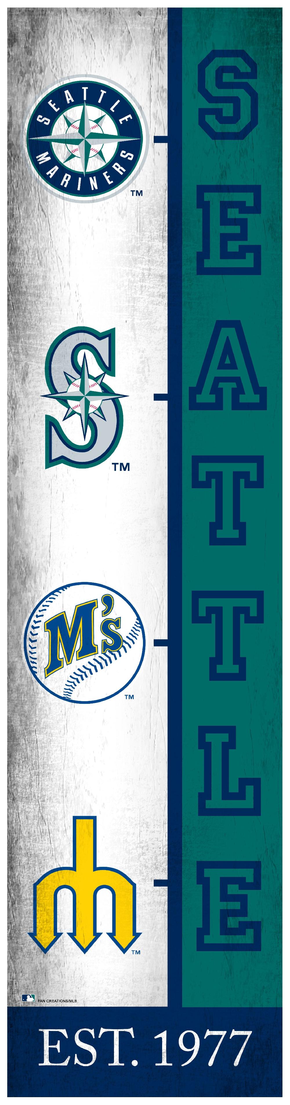 fan creations Seattle Mariners Team Logo Progression 6x24