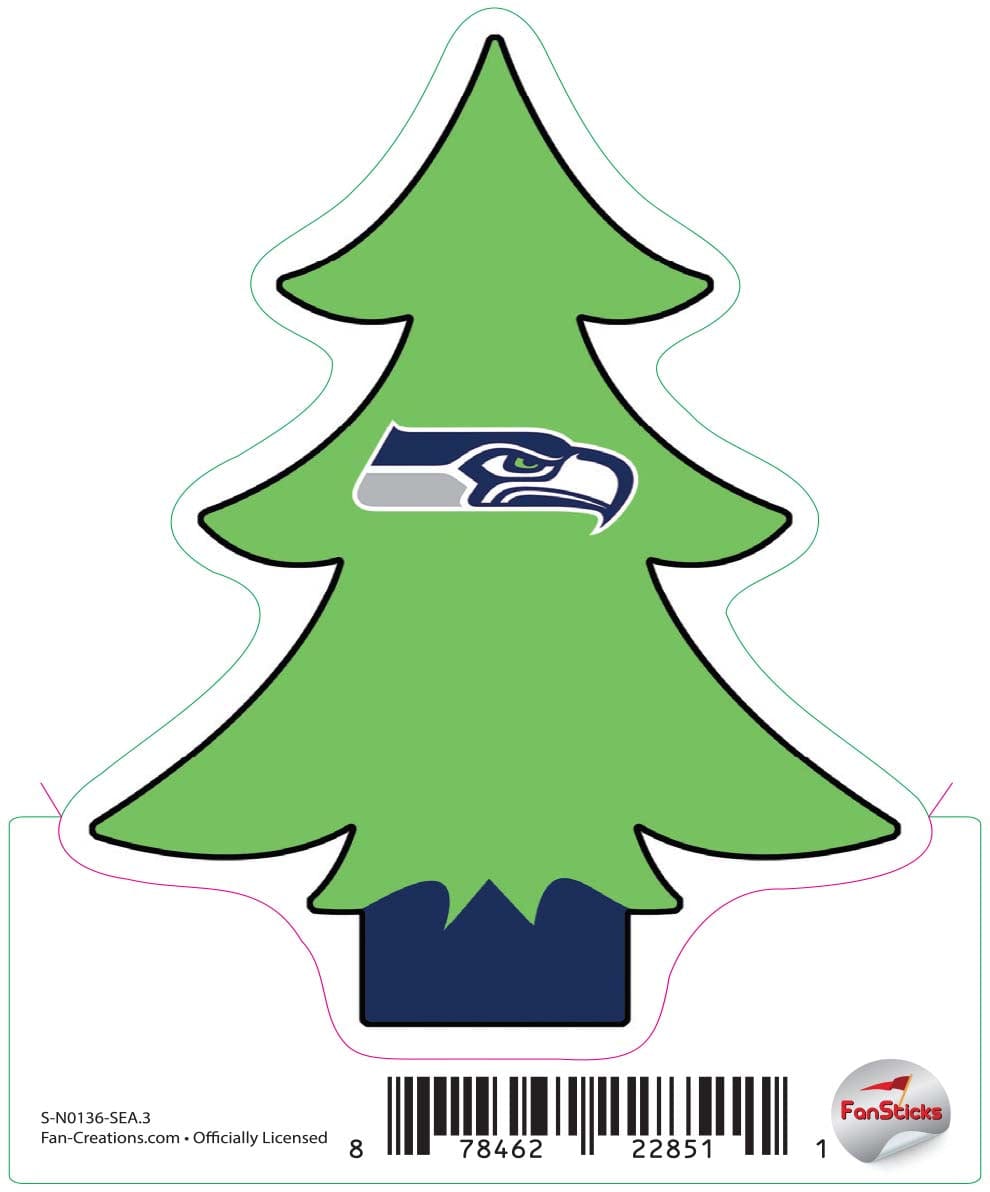 fan creations Seattle Seahawks 3in Decal - Christmas Tree
