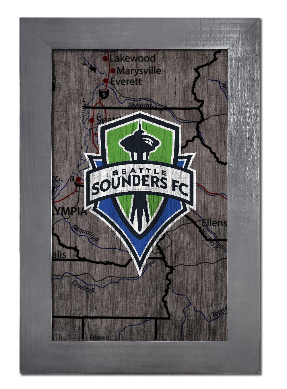 fan creations Seattle Sounders FC City Map 11x19 Framed