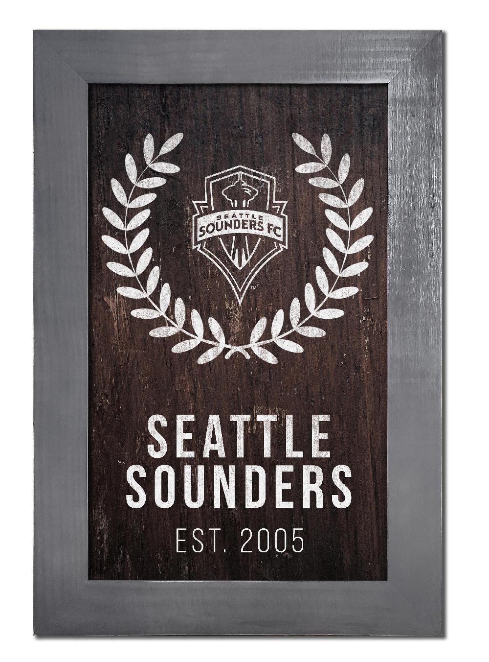 fan creations Seattle Sounders FC Laurel Wreath 11x19 Framed