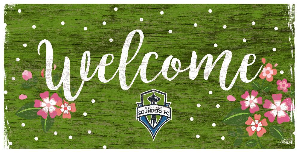 fan creations Seattle Sounders Welcome Floral 6x12 Sign