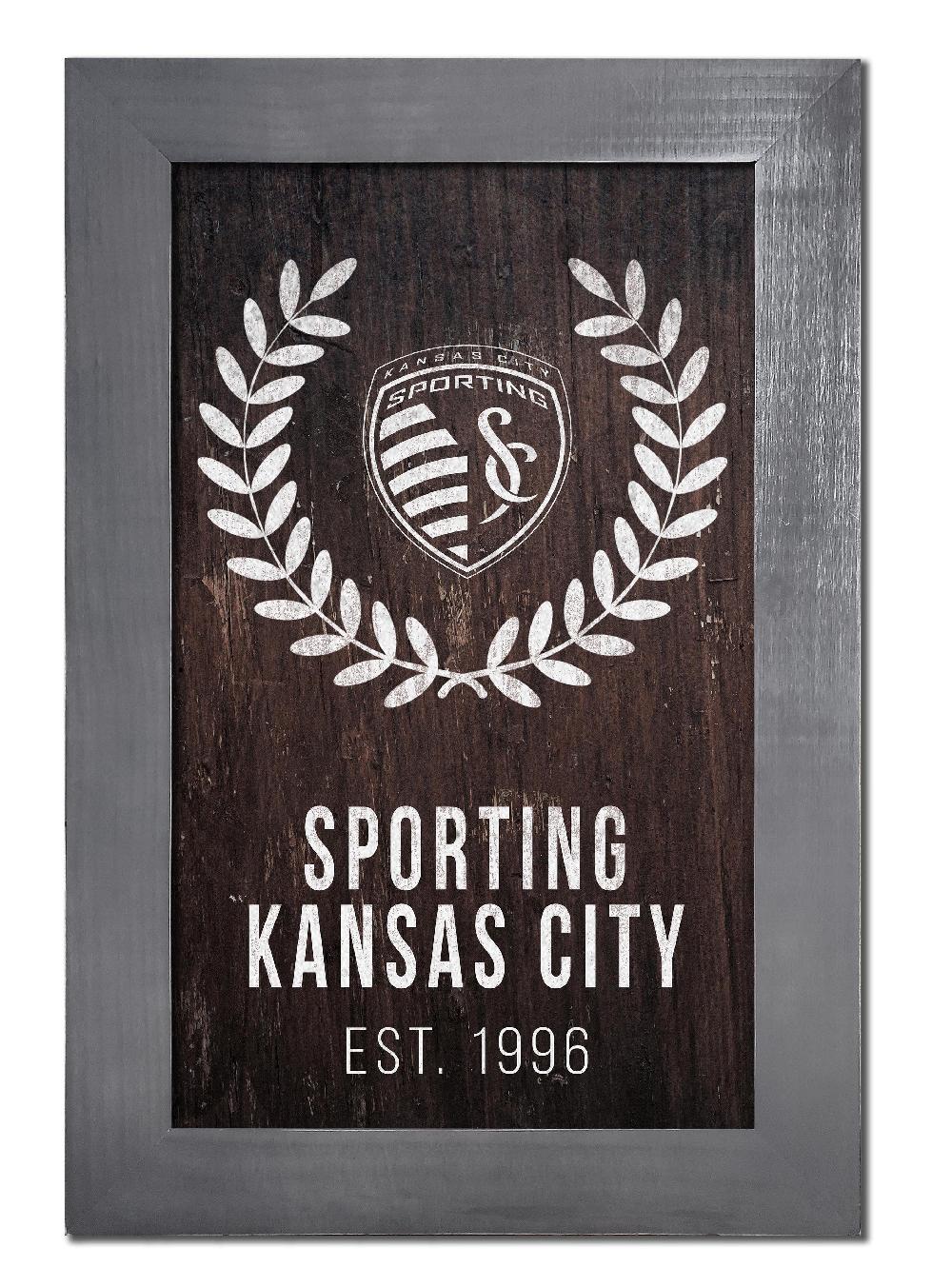 fan creations Sporting Kansas City Laurel Wreath 11x19 Framed