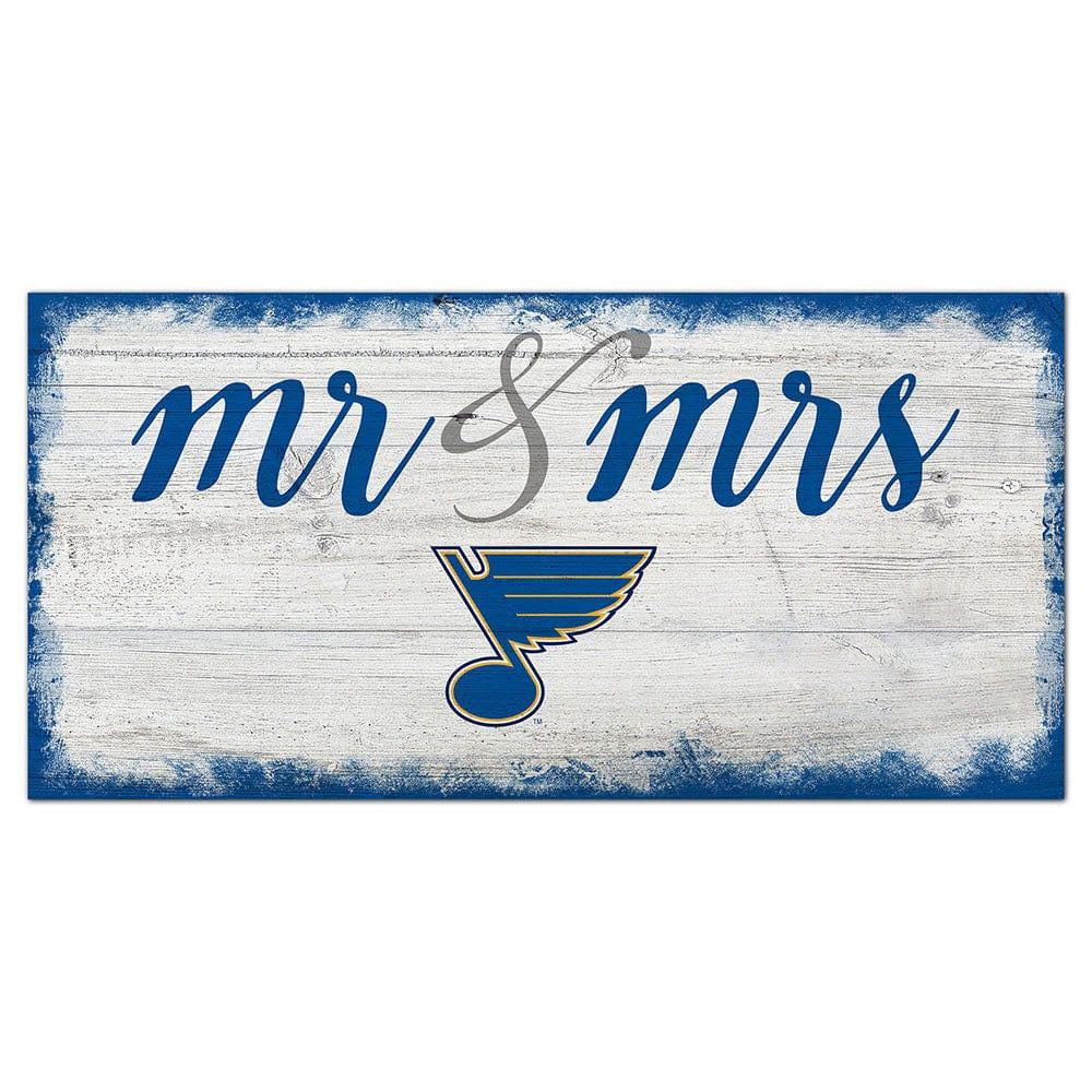 fan creations St.Louis Blues Script Mr & Mrs 6x12 Sign