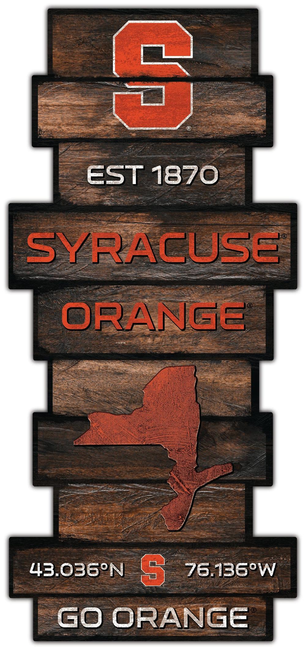 Fan Creations Syracuse Wood Celebration Stack 24" Sign
