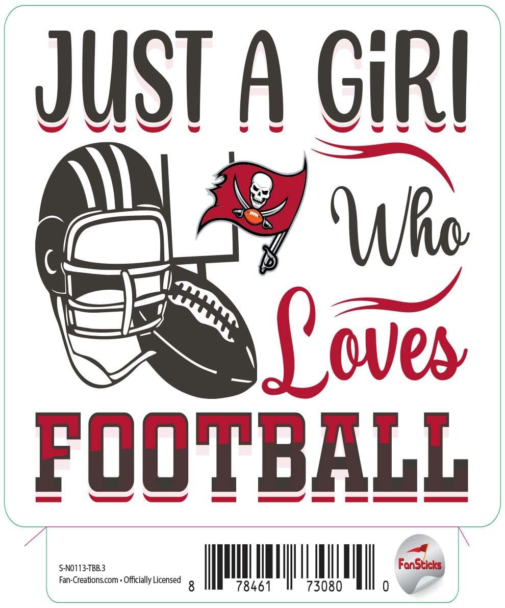 fan creations Tampa Bay Buccaneers 3in Decal - Just a Girl Loves Football