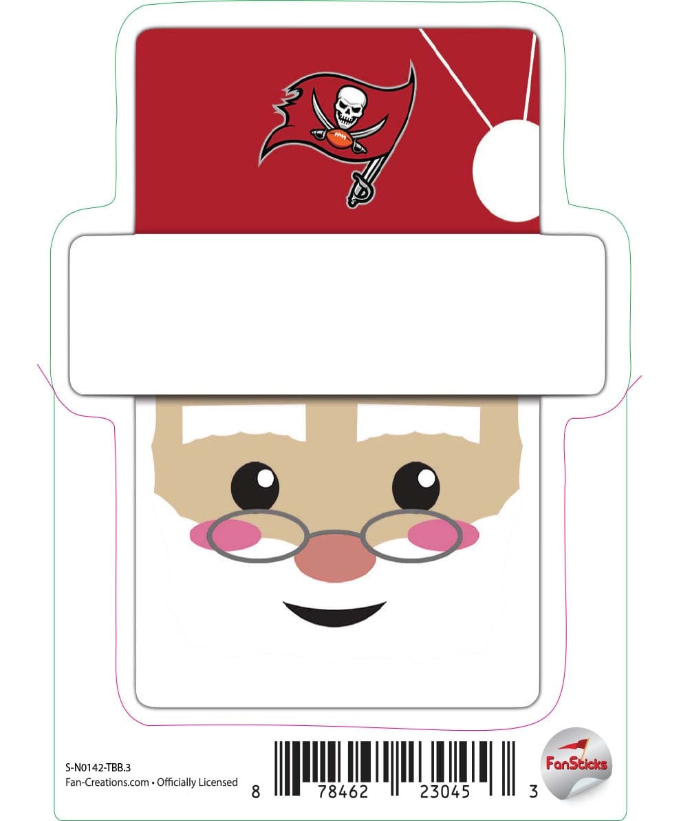 fan creations Tampa Bay Buccaneers 3in Decal - Santa Holiday Head