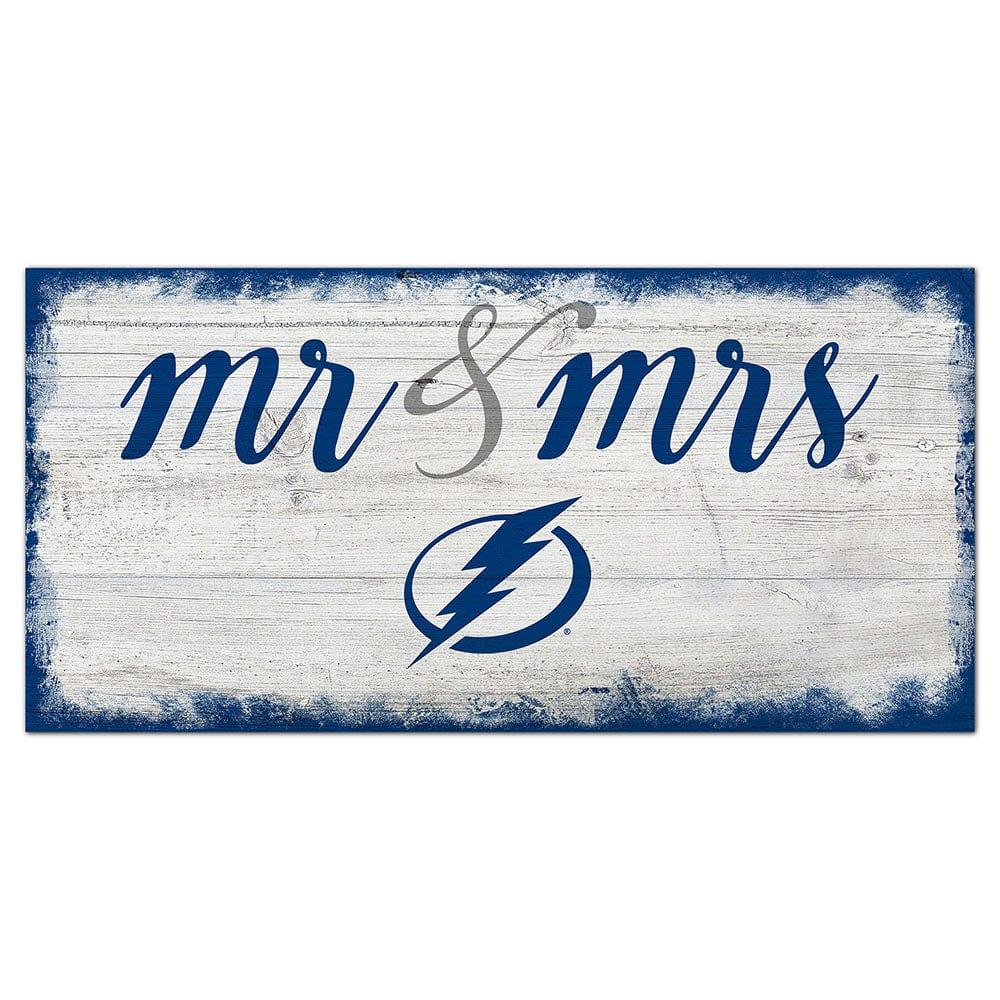 fan creations Tampa Bay Lightning Script Mr & Mrs 6x12 Sign