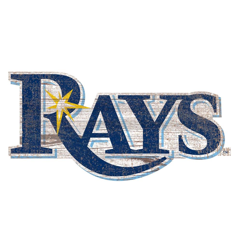 fan creations Tampa Bay Rays Distressed Logo Cutout Sign