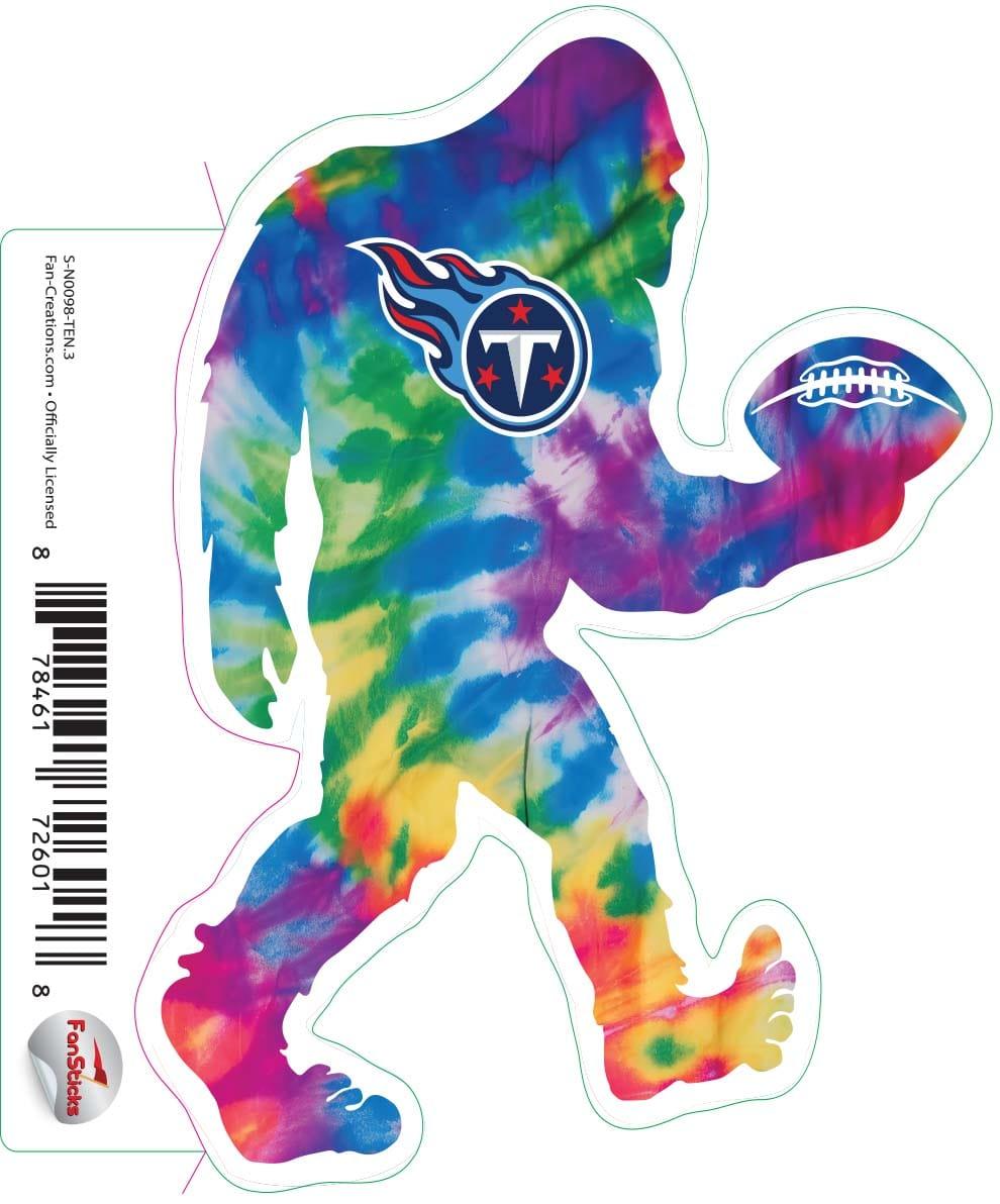 fan creations Tennessee Titans 3in Decal - Bigfoot Football Tie Dye