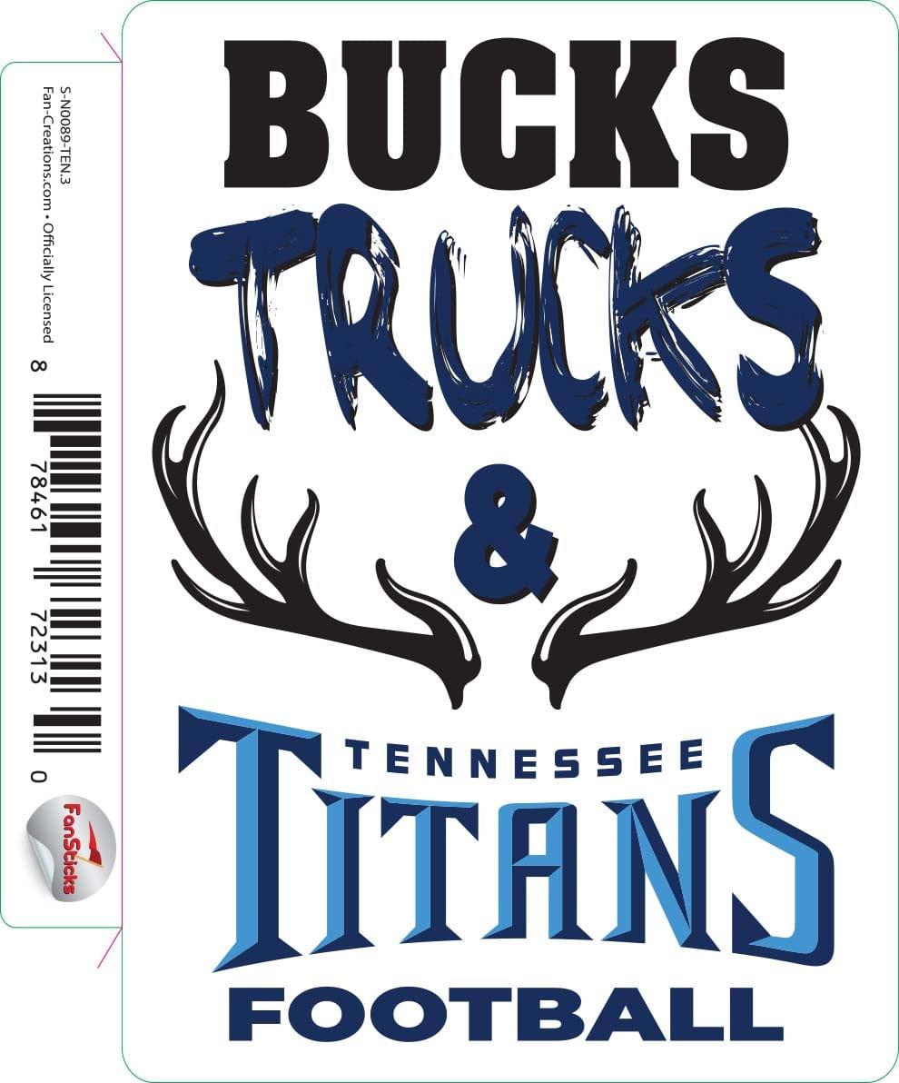 fan creations Tennessee Titans 3in Decal - Bucks Trucks & Team