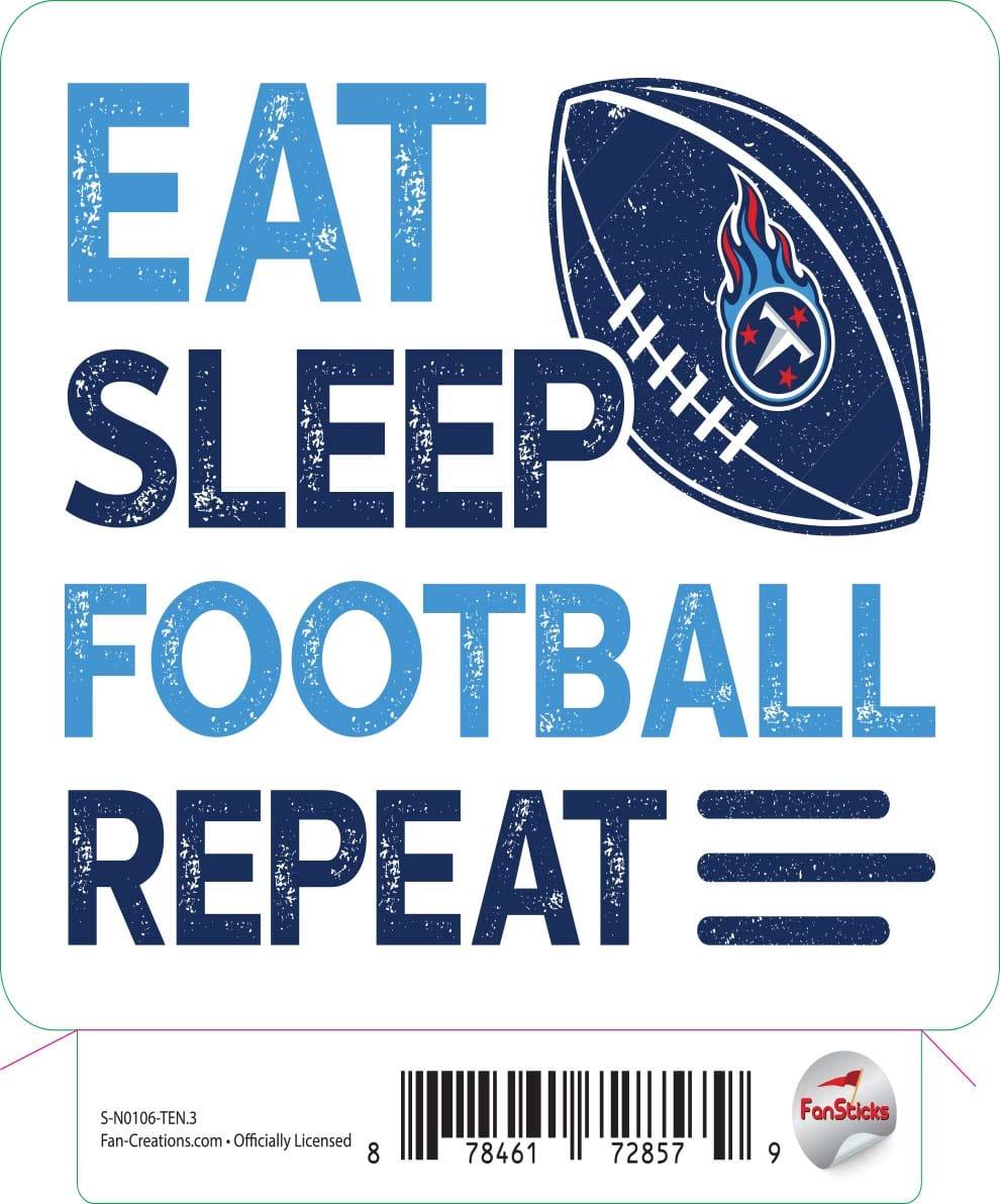 fan creations Tennessee Titans 3in Decal - Eat Sleep Football Repeat
