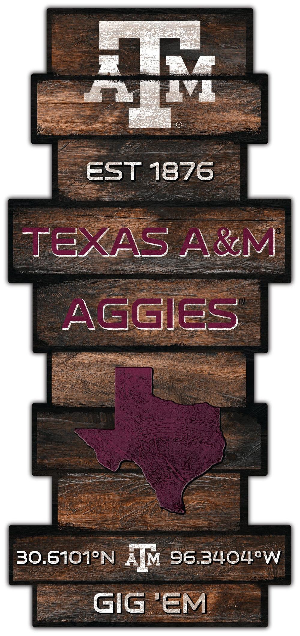 fan creations Texas A&M Wood Celebration Stack 24" Sign