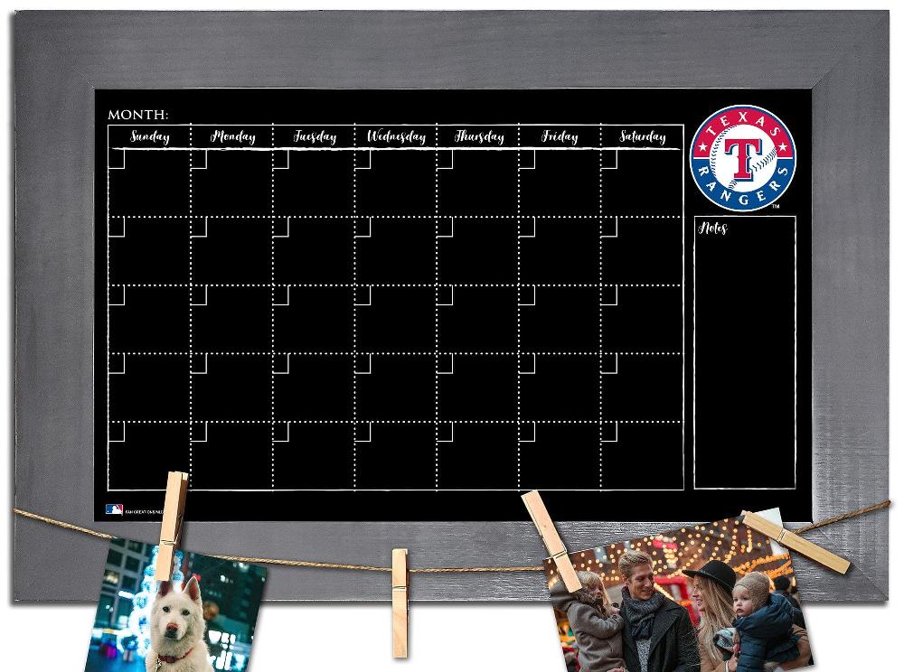 fan creations Texas Rangers Monthly Chalkboard With Frame & Clothespins