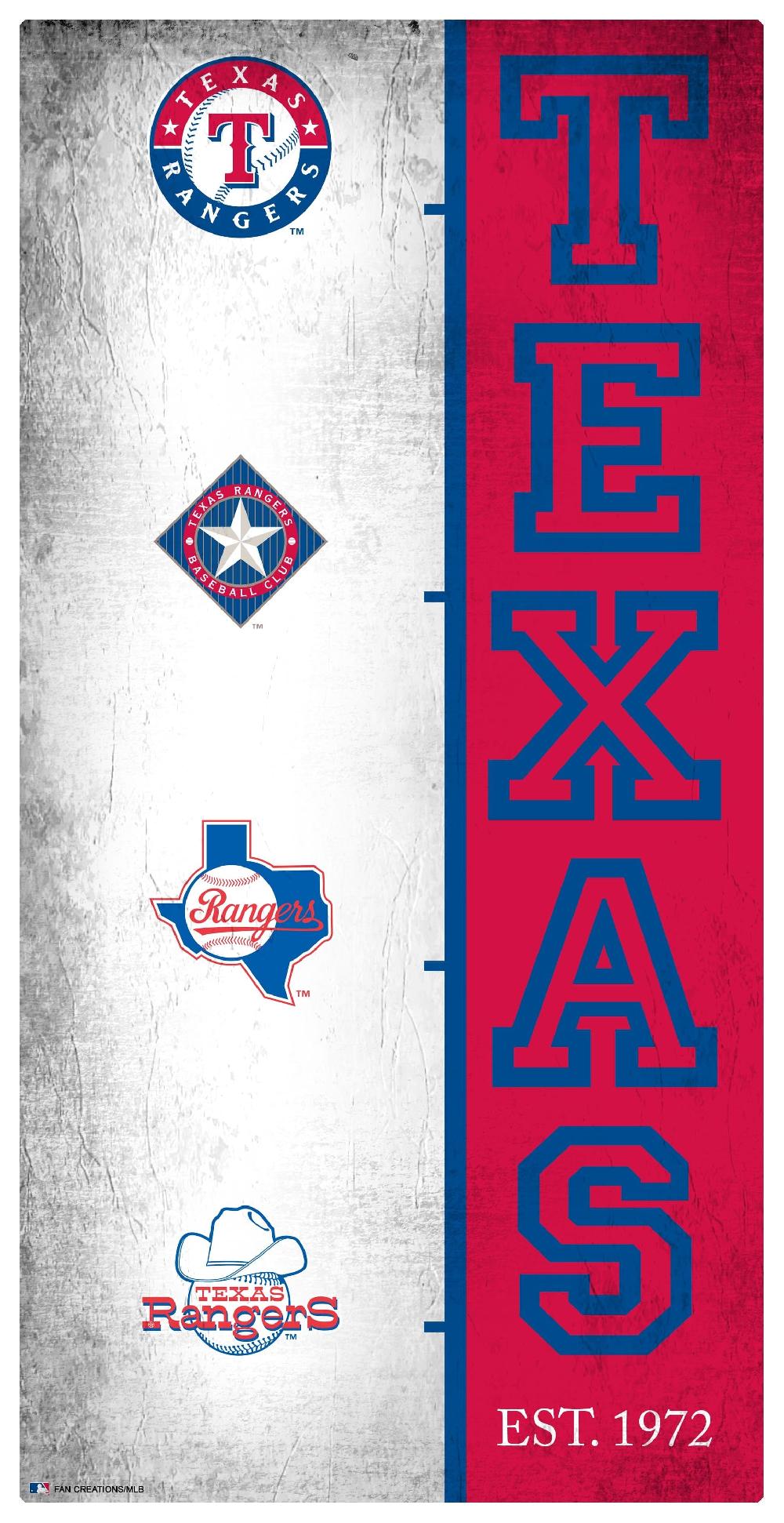 fan creations Texas Rangers Team Logo Progression 6x12
