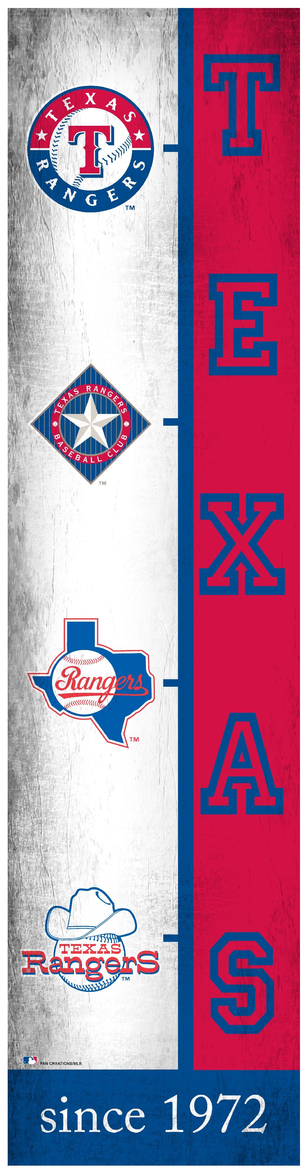 fan creations Texas Rangers Team Logo Progression 6x24