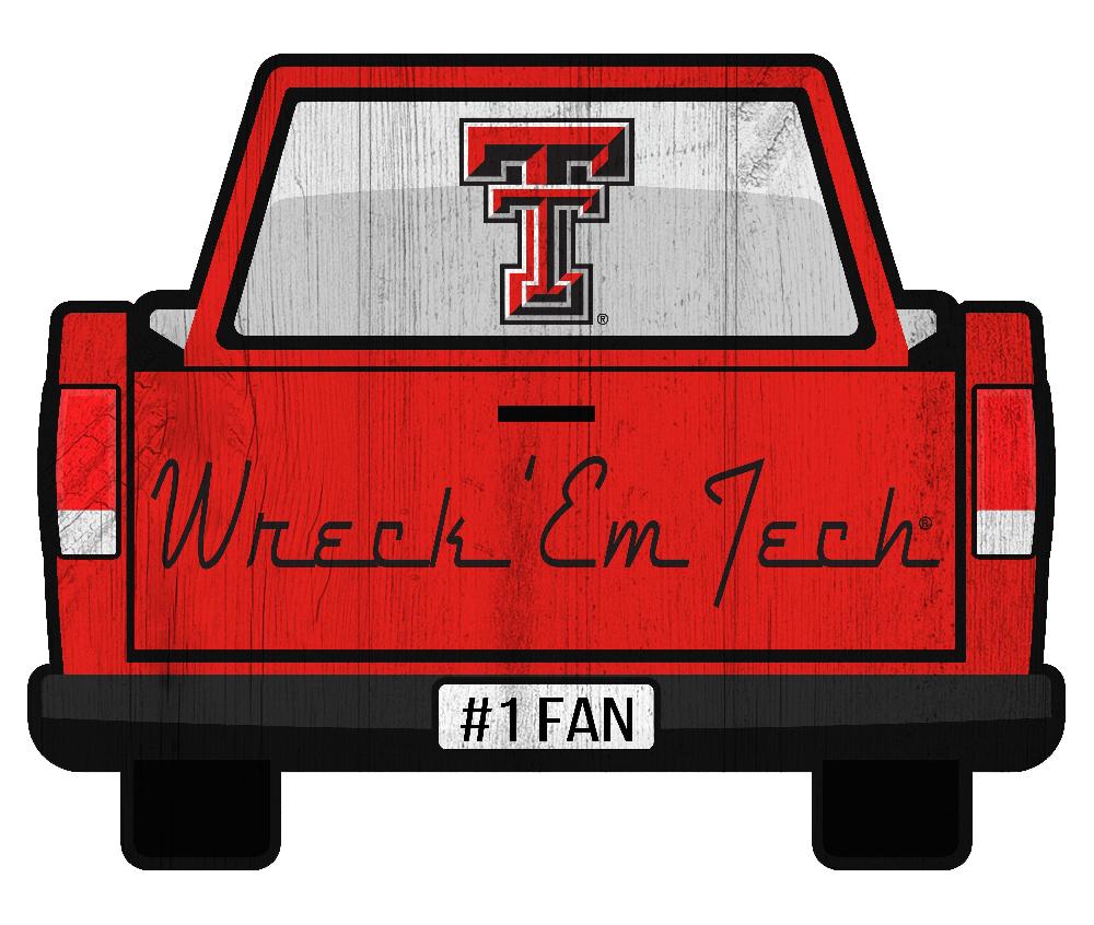 fan creations Texas Tech Slogan Truck Back Vintage 12in