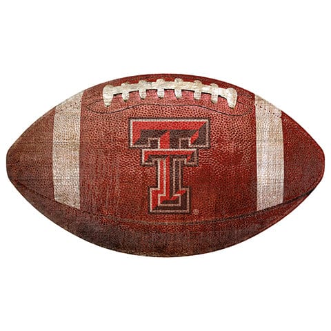 fan creations Texas Tech University 12" Football Shaped Sign