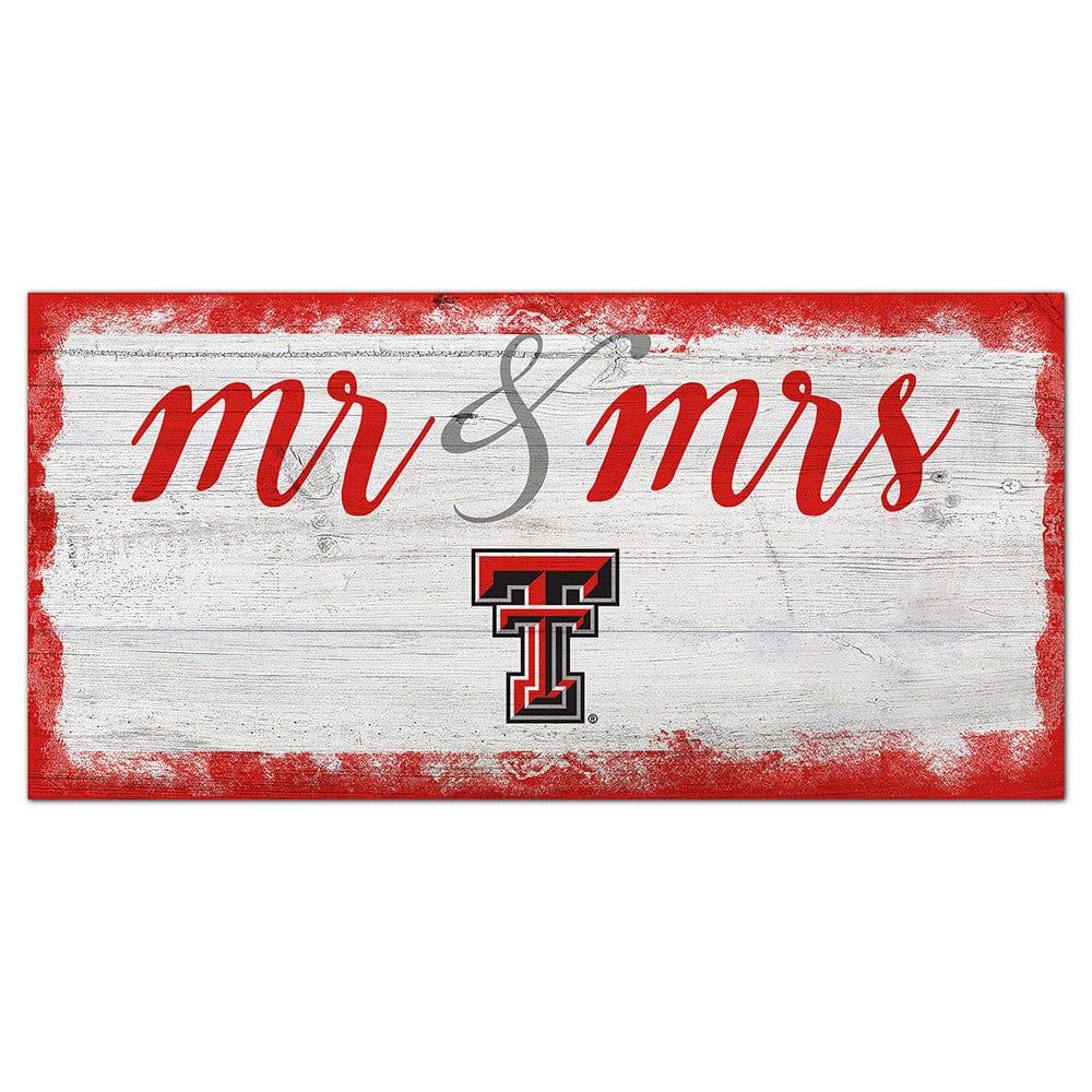 fan creations Texas Tech University Script Mr & Mrs 6x12 Sign
