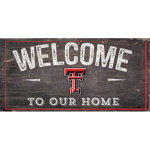 fan creations Texas Tech University Welcome Distressed 6 x 12