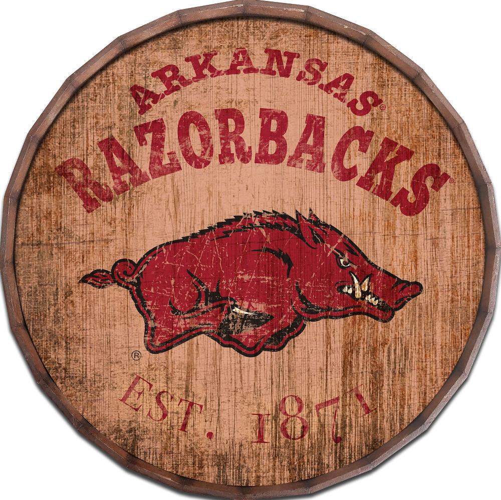 fan creations University of Arkansas 24in Established Date Barrel Top