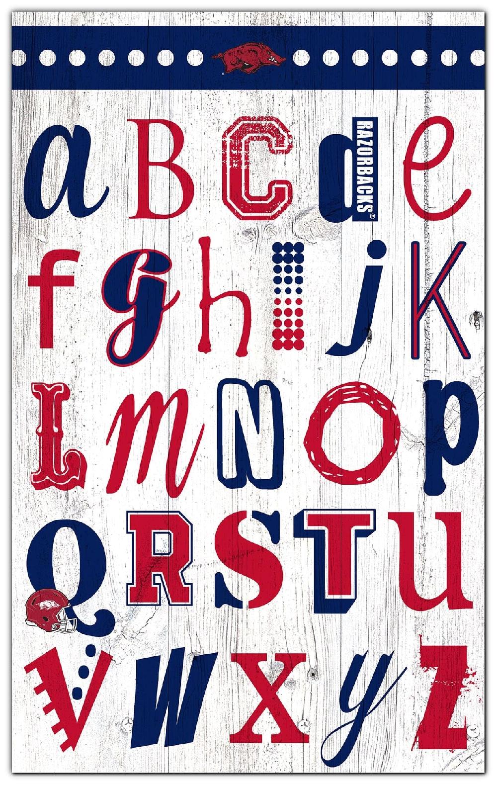 fan creations University of Arkansas Alphabet Sign 11x19