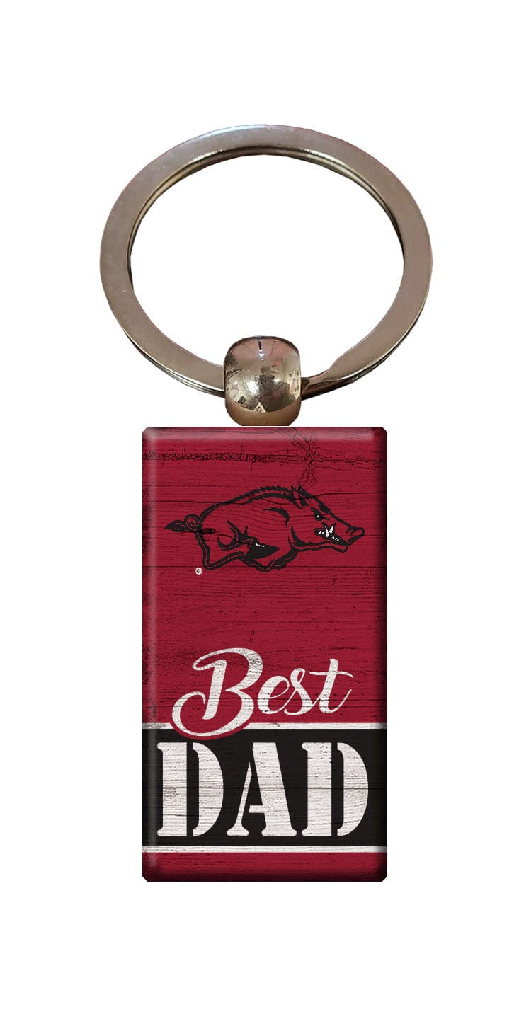fan creations University of Arkansas Best Dad Keychain