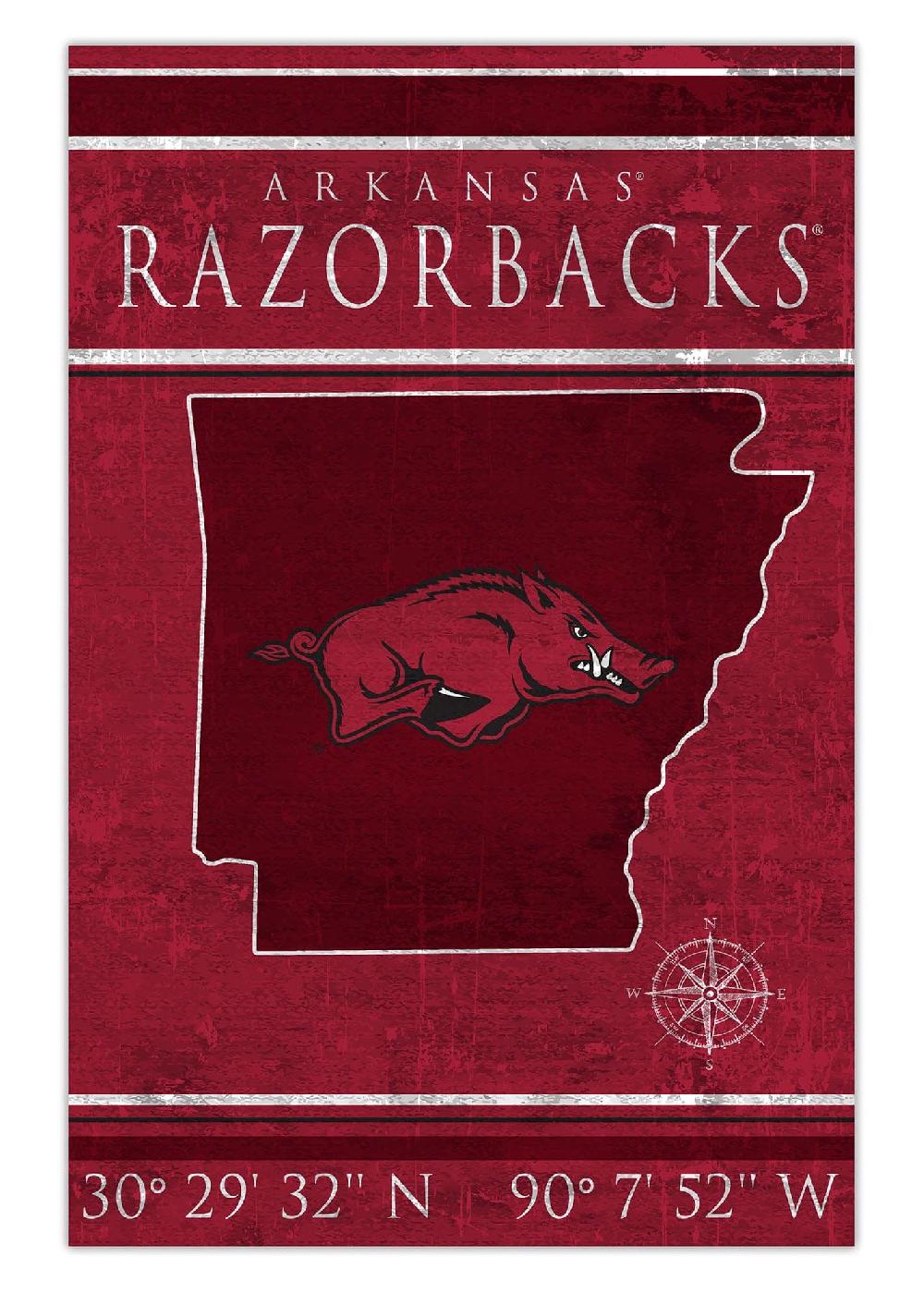 fan creations University of Arkansas Coordinates 17x26