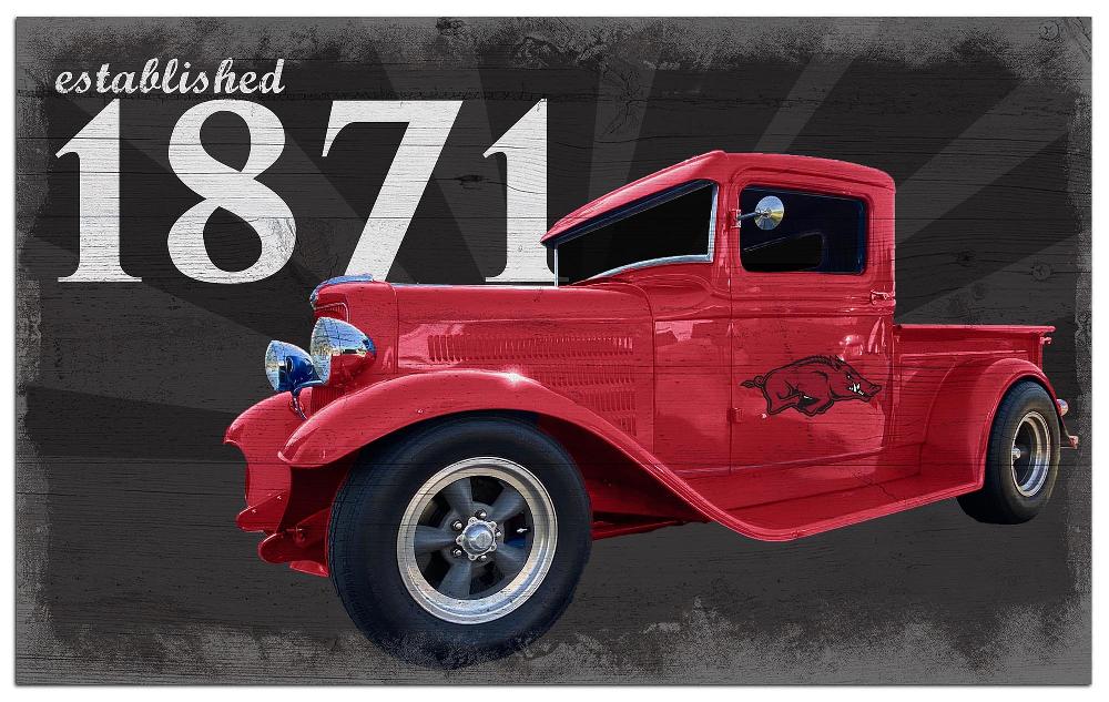 fan creations University of Arkansas Established Truck 11x19