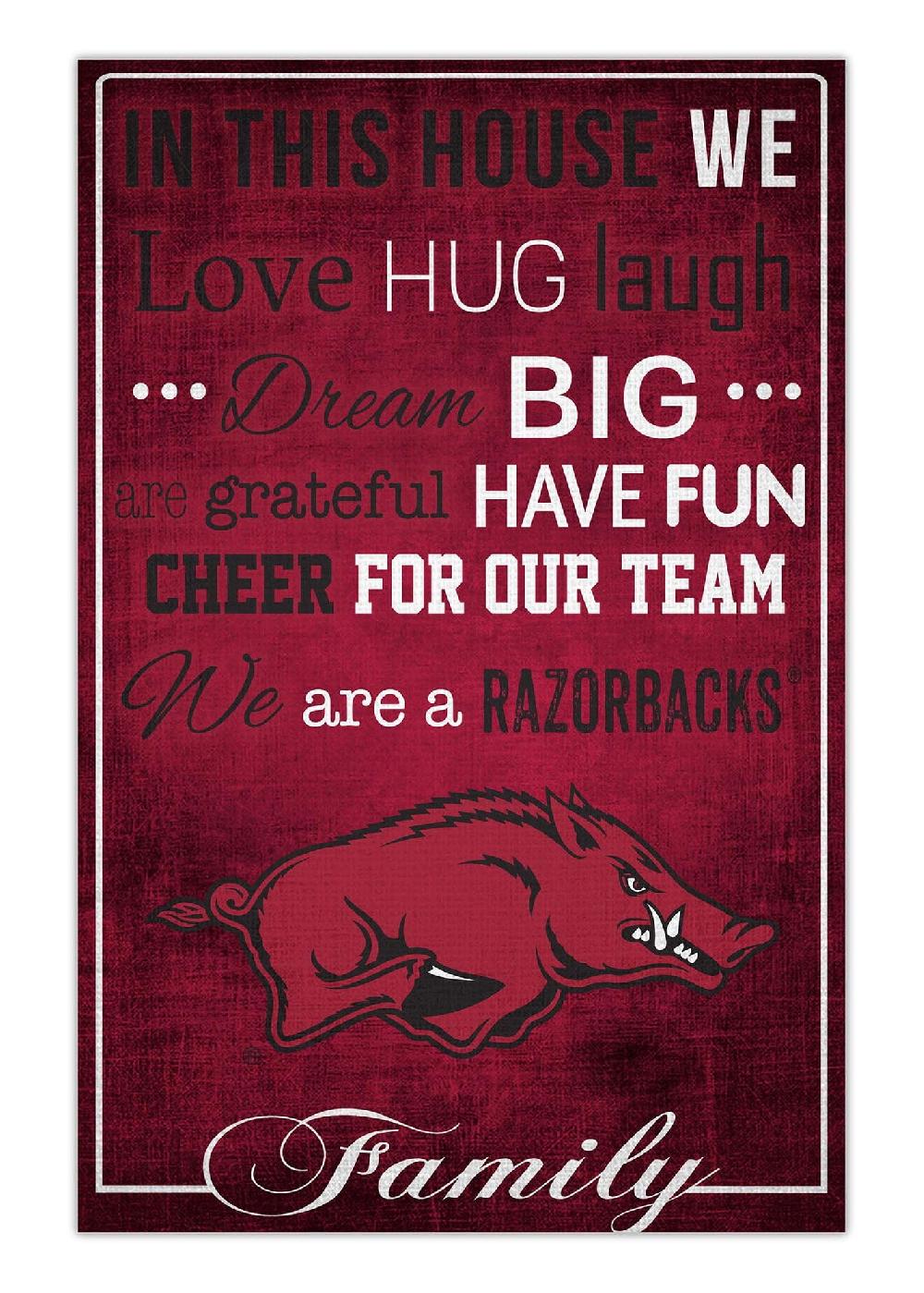 fan creations University of Arkansas In This House 17x26