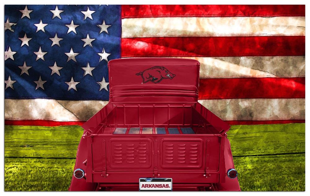 fan creations University of Arkansas Patriotic Retro Truck 11x19