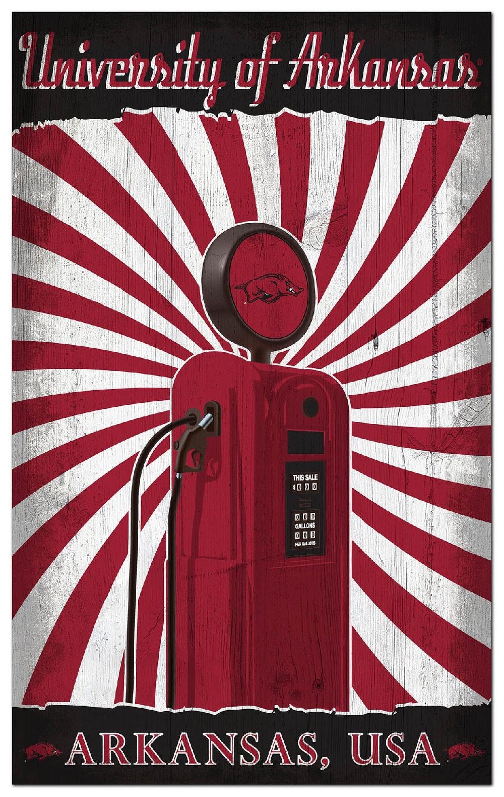 fan creations University of Arkansas Retro Pump Location 11x19