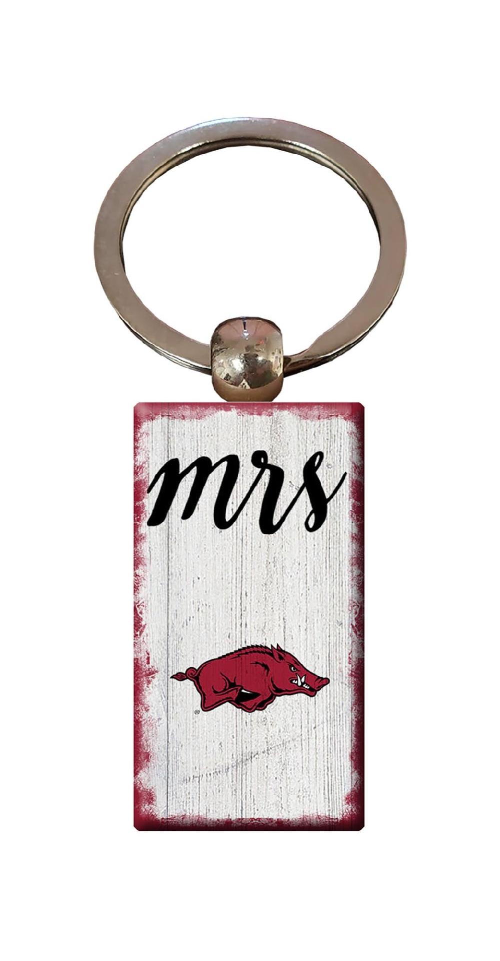 fan creations University of Arkansas Script Mrs Keychain