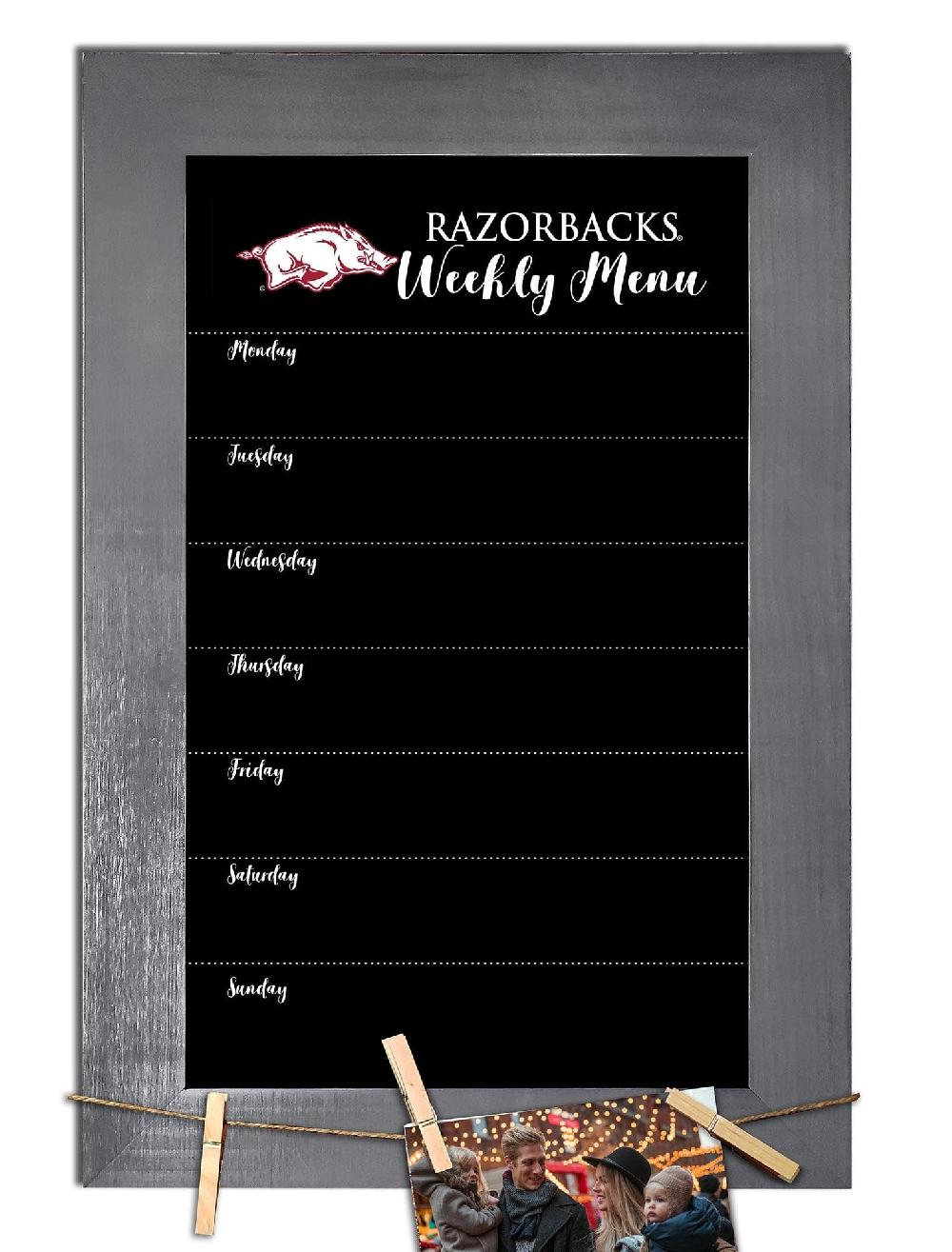 fan creations University of Arkansas Weekly Chalkboard With Frame & Clothespins