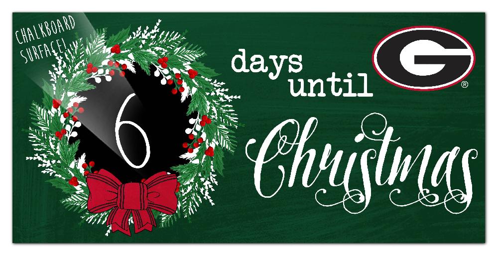 fan creations University of Georgia Chalk Christmas Countdown 6x12