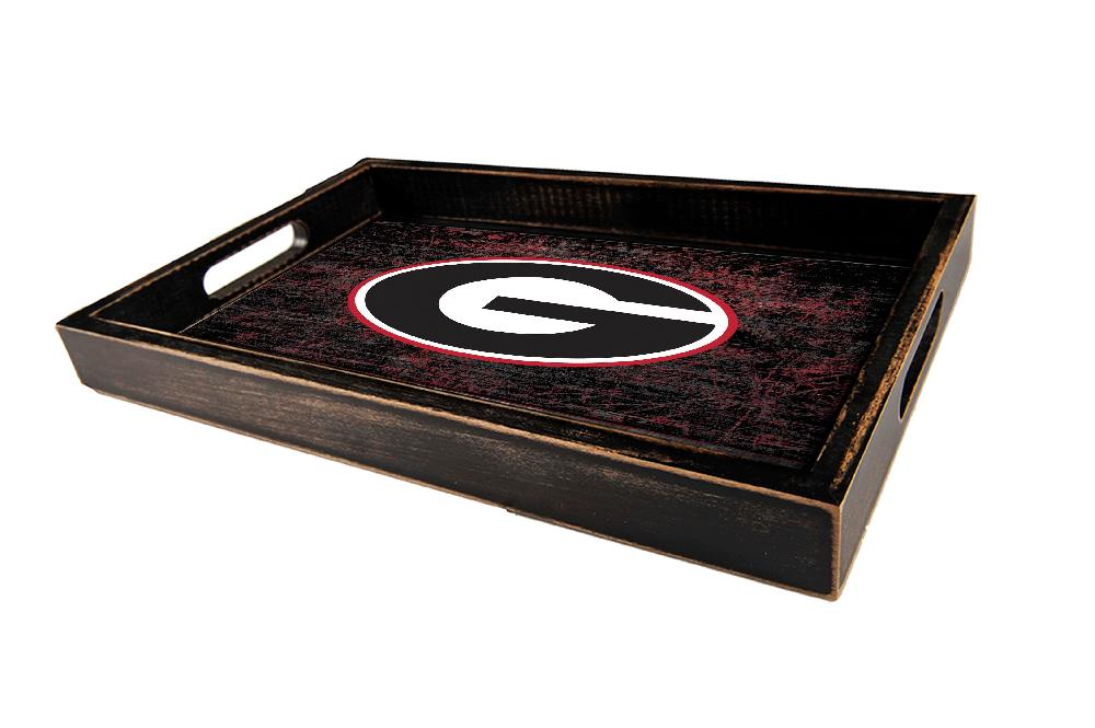 fan creations University of Georgia Distressed Team Tray With Team Colors
