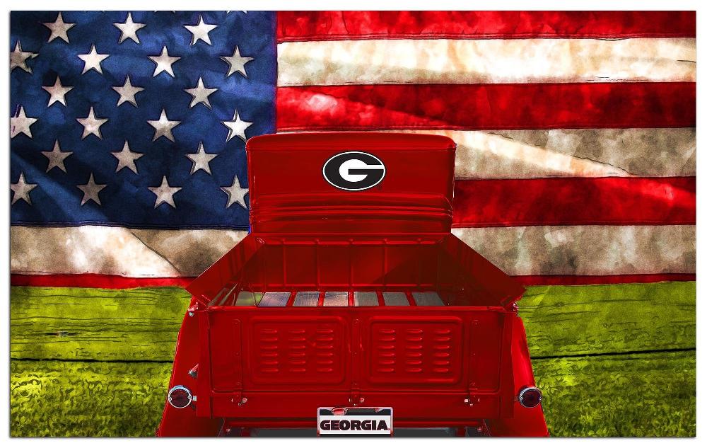 fan creations University of Georgia Patriotic Retro Truck 11x19